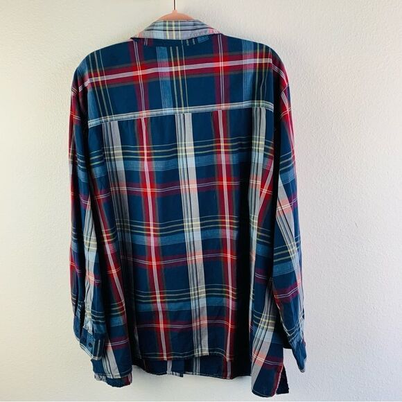 All American Comfort Blue Plaid Long Sleeve Shirt - Picture 2 of 3